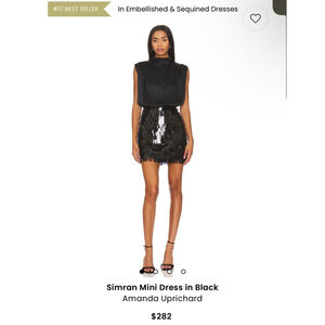 Amanda Uprichard Mini Dress Size XS Black $282 MSRP